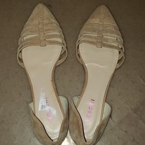 Tesori tan real suede dorsay flats EUC size 8.5